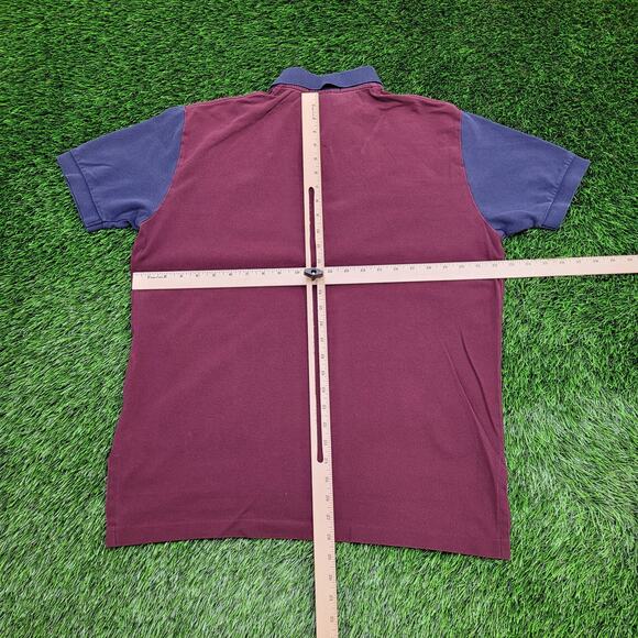 Ralph-Lauren Polo Shirt Large 23x28 Burgundy Blue Crest Logo - Picture 3 of 12